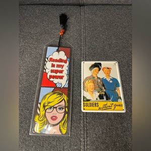 Tin card an book mark -women